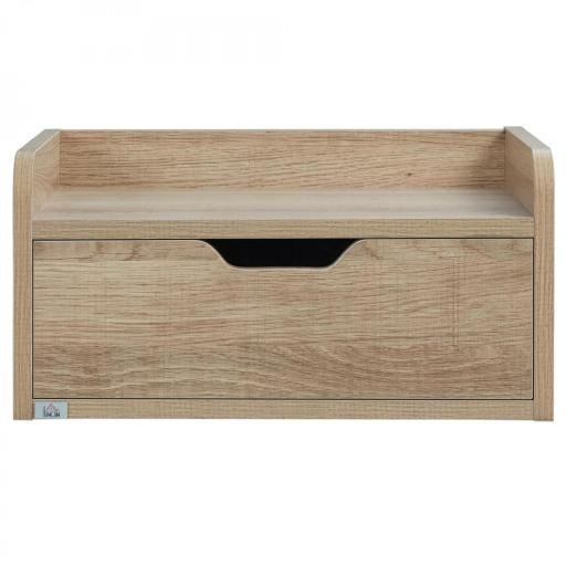 Set de 2 Mesitas de Noche de Pared Mesillas Flotantes con 1 Cajón para Dormitorio Habitación 40x30x19,5 cm Natural [5]