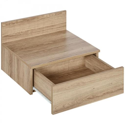  2 Mesitas de Noche Flotantes Juego de 2 Mesillas de Noche con Cajón para Dormitorio Habitación 43x36,5x30,5 cm Natural [5]
