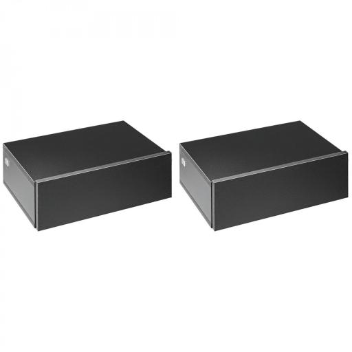 Set de 2 Mesitas de Noche Flotantes con 1 Cajón Diseño Montado en la Pared Estilo Moderno 40x30x15 cm Negro [8]