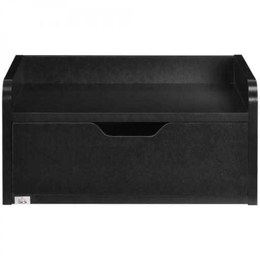 Set de 2 Mesitas de Noche de Pared Mesillas Flotantes con 1 Cajón para Dormitorio Habitación 40x30x19,5 cm Negro [7]