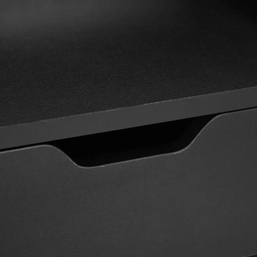 Set de 2 Mesitas de Noche de Pared Mesillas Flotantes con 1 Cajón para Dormitorio Habitación 40x30x19,5 cm Negro [5]