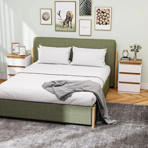 Pack de 2 Mesitas de Noche Estrechas de 3 Cajones Cajoneras para Salón Pasillo 40x30x59,5 cm Blanco [5]