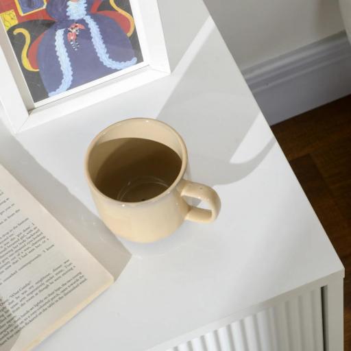 Mesilla de Noche con 2 Cajones Mesita de Noche Mesita Auxiliar con Patas de Metal para Dormitorio 40x40x47 cm Blanco [9]