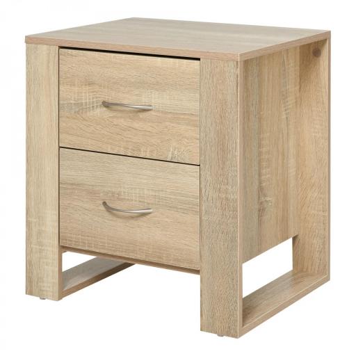 Mesita de Noche Mesilla de Noche con Cajones y Estilo Moderno Mesa Auxiliar para Dormitorio Salón 48x39x54 cm Natural [9]