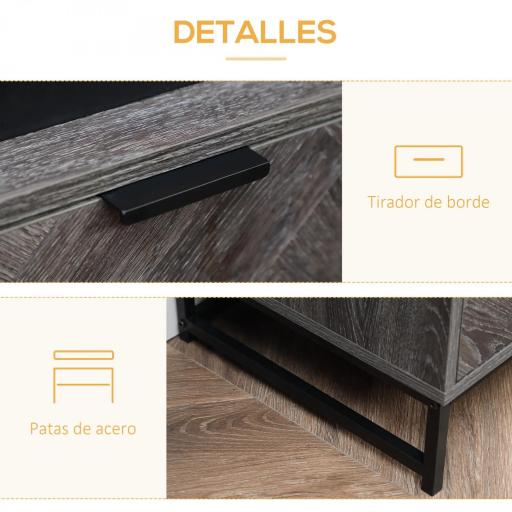 Mesita de Noche Estilo Moderno con 1 Cajón y Estante Abierto para Dormitorio Salón Oficina 40x40x52cm Gris Oscuro [1]