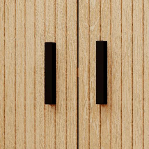 Pack de 2 Mesitas de Noche con Puertas Correderas 2 Estantes y Patas de Acero Estilo Escandinavo 48x40x48 cm Roble [7]