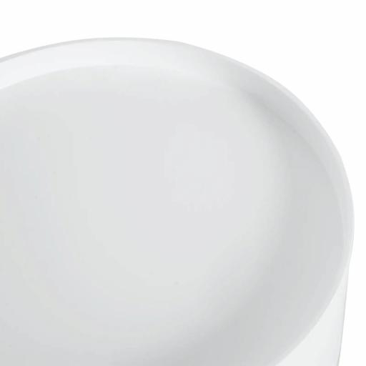 Mesita de Noche con 1 Cajón Mesa Auxiliar Redonda con Borde Elevado y 3 Patas de Madera para Dormitorio Sala de Estar Estilo de Moderno Ø38x45 cm Blanco [4]