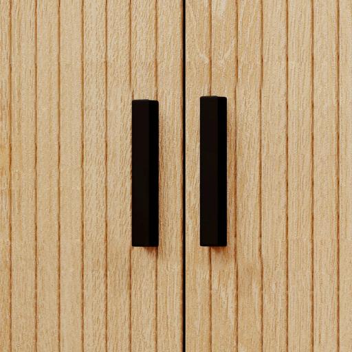 Mesita de Noche para Dormitorio con Puertas Correderas 2 Estantes y Patas de Acero Estilo Escandinavo 48x40x48 cm Roble [7]