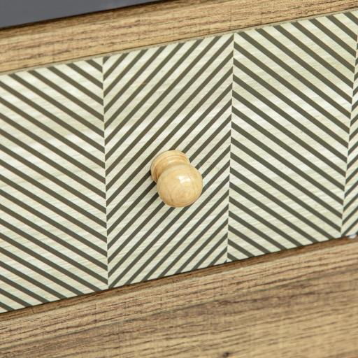 Cómoda con 4 Cajones Estilo Boho Cajonera de Madera con Patas de Metal para Salón Dormitorio 79x39x86 cm Marrón [7]