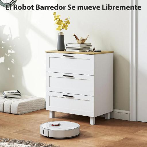 Cómoda Estrecha con 3 Cajones Cómoda Dormitorio con Patas de Madera para Salón Oficina 60x38x71 cm Blanco [4]