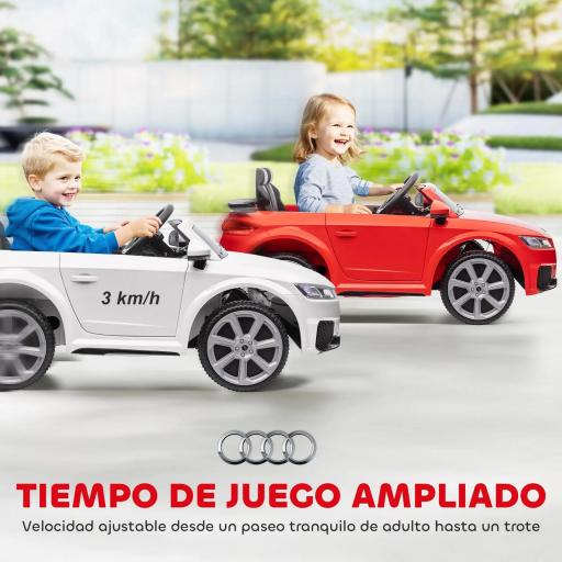 Coche Eléctrico para Niños de 3+ Años Audi TT Eléctrico 12V con Velocidad 3 km/h Mando a Distancia 102x60x44 cm Blanco [6]