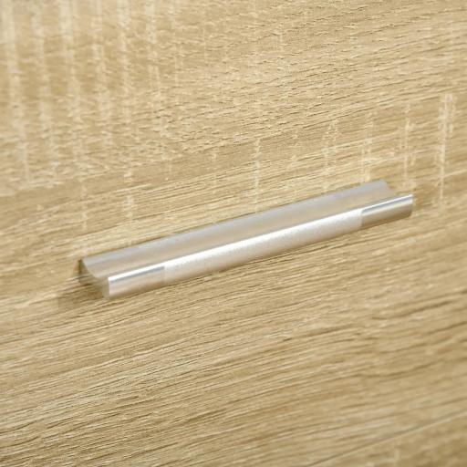 Cómoda con 4 Cajones Cajonera Auxiliar Moderna para Dormitorio Pasillo Sala de Estar 76x35x72 cm Roble y Blanco [9]