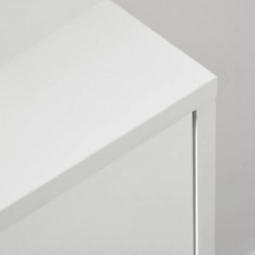 Cómoda con 3 Cajones Cajonera de Dormitorio con Patas de Madera de Pino para Salón Oficina Habitación 80x30x80 cm Blanco [5]