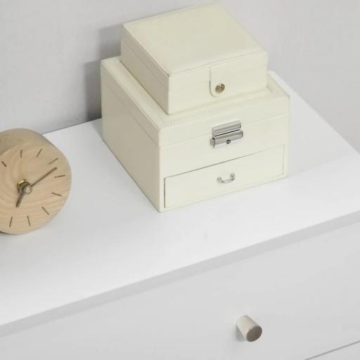 Cómoda con 3 Cajones Cajonera de Dormitorio con Patas de Madera de Pino para Salón Oficina Habitación 80x30x80 cm Blanco [7]