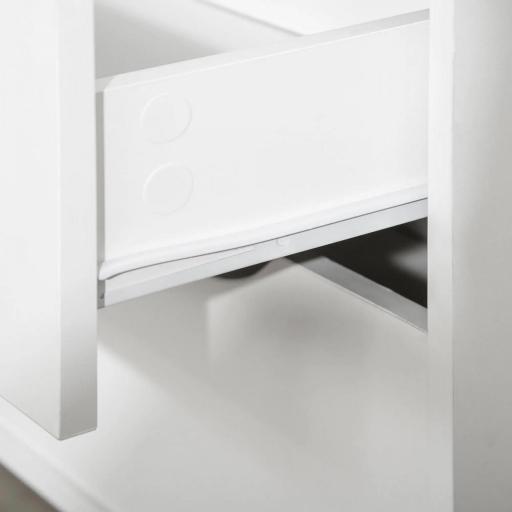 Cómoda para Dormitorio con 5 Cajones Patas Elevadas de Madera para Salón Oficina 99x39x101 cm Blanco y Roble [6]