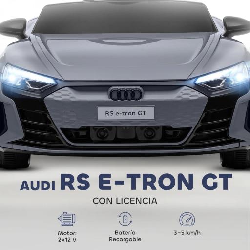 Coche Eléctrico para Niños de +3 Años AUDI RS e-tron GT Coche de Batería con Mando a Distancia 103x58x41 cm Gris [1]