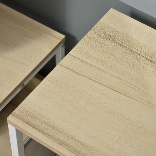 Cajonera de Tela Cómoda de Tela con 3 Cajones Plegables y 2 Estantes Abiertos 80x29x71 cm Natural y Gris Claro [6]