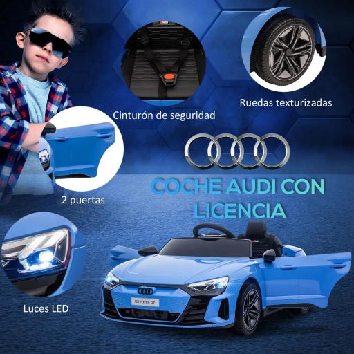 Coche Eléctrico para Niños de +3 Años AUDI RS e-tron GT Coche de Batería con Mando a Distancia 103x58x41 cm Azul [5]