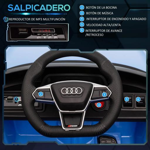 Coche Eléctrico para Niños de +3 Años AUDI RS e-tron GT Coche de Batería con Mando a Distancia 103x58x41 cm Azul [2]