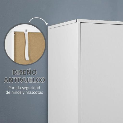 Armario de Ropa con 2 Puertas 2 Cajones y 1 Barra para Colgar Estilo Moderno para Dormitorio 80x50x180 cm Blanco y Roble [2]