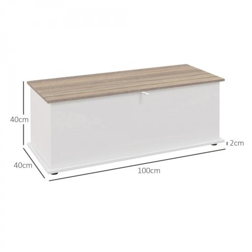 Arcón de Almacenamiento con Tapa Carga Máx. 120 kg para Dormitorio Salón 100x40x40 cm Natural y Blanco [1]