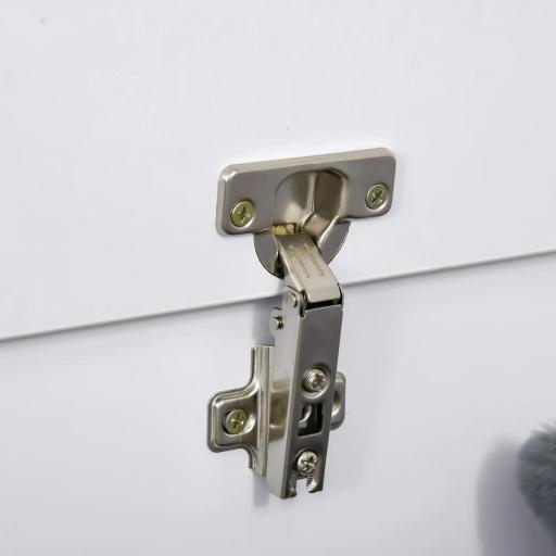 Baúl de Almacenamiento de Madera Taburete para Almacenaje con Tapa para Dormitorio Salón Carga Max. 120 kg 100x40x40 cm Blanco [3]