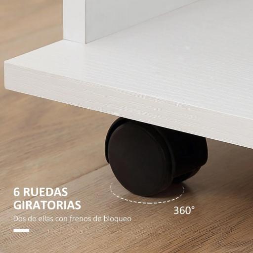 Armario para Ropa con Barra Estantes Abiertos Organizador para Colgar Ropa de Dormitorio 120x40x128 cm Blanco [5]