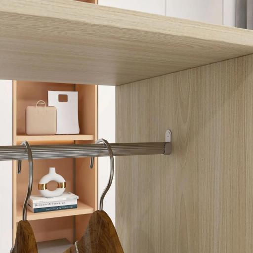 Armario para Ropa con Barra Estantes Abiertos Organizador para Colgar Ropa de Dormitorio 120x40x128 cm Natural [3]