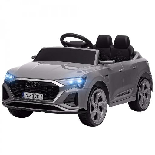 Coche Eléctrico para Niños Audi Q8 etron sportback con Batería 12V Mando a Distancia Faros Bocina y Música Gris [9]