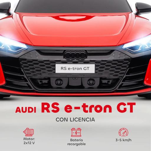 Coche Eléctrico para Niños de +3 Años AUDI RS e-tron GT Coche de Batería con Mando a Distancia 103x58x41 cm Rojo [6]