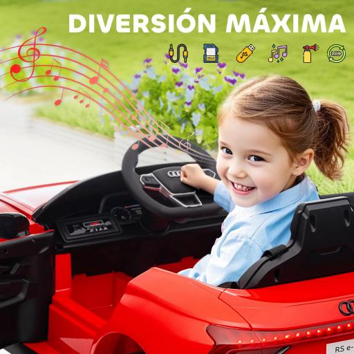 Coche Eléctrico para Niños de +3 Años AUDI RS e-tron GT Coche de Batería con Mando a Distancia 103x58x41 cm Rojo [5]