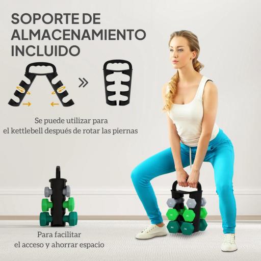 Juego de Mancuernas 2 x1kg 2 x2kg 2 x3kg con Soporte de Almacenamiento para Ejercicio Entrenamiento Multicolor [3]