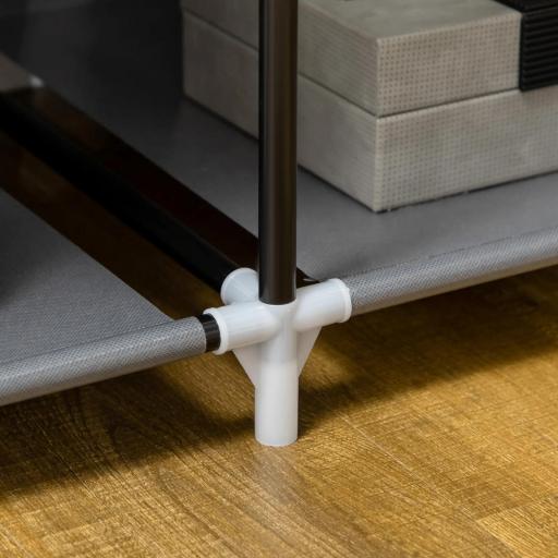 Armario de Tela Plegable Ropero Portátil con 6 Estantes y 1 Barra de Colgar para Dormitorio 103x43x162,5cm Gris Oscuro [7]