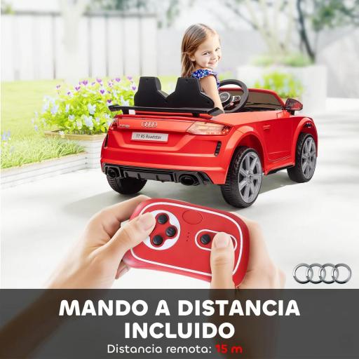 Coche Eléctrico para Niños de 3+ Años Audi TT Eléctrico 12V con Velocidad 3 km/h Mando a Distancia 102x60x44 cm Rojo [6]