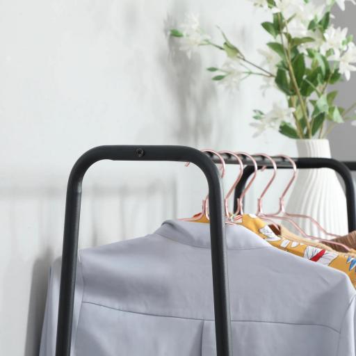 Perchero de Ropa de Madera con 4 Estantes y Barra para Colgar para Dormitorio Salón 101x39x160 cm Marrón Rústico [7]