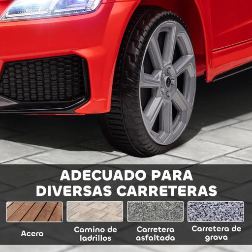 Coche Eléctrico para Niños de 3+ Años Audi TT Eléctrico 12V con Velocidad 3 km/h Mando a Distancia 102x60x44 cm Rojo [5]