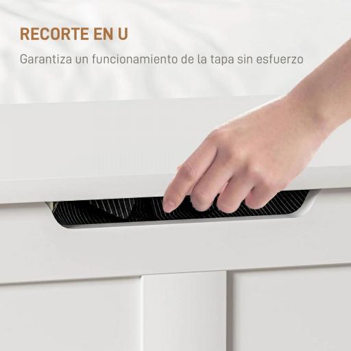 Baúl de Almacenaje para Dormitorio 100 L Puff de Almacenaje con Tapa Bisagra de Seguridad 80x40x45 cm Blanco [5]