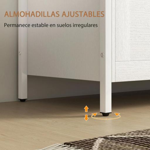 Baúl de Almacenaje para Dormitorio 95 L con Tapa Banco de Almacenaje con Bisagra de Seguridad 80x40x50 cm Blanco Veteado [6]