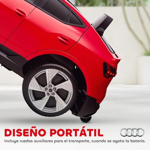 Coche de Batería para Niños 12V Audi E-tron con Mando a Distancia Faros Bocina Música Velocidad 3-5 km/h Rojo [6]
