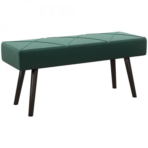 Taburete Pie de Cama Multifuncional con Pies de Acero y Asiento Acolchado para Entrada Pasillo 100x36x45 cm Verde [8]