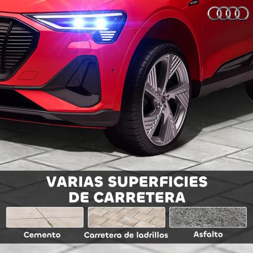 Coche de Batería para Niños 12V Audi E-tron con Mando a Distancia Faros Bocina Música Velocidad 3-5 km/h Rojo [2]