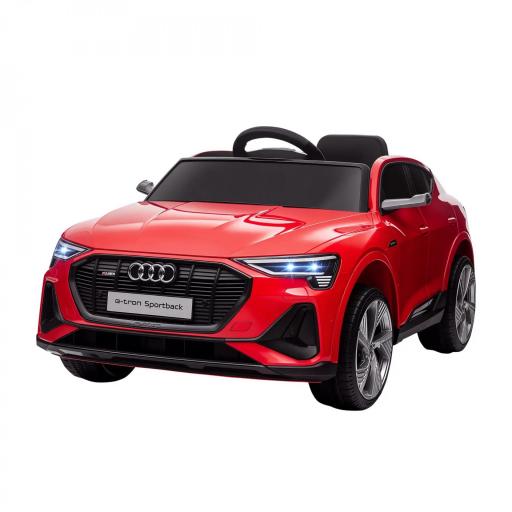 Coche de Batería para Niños 12V Audi E-tron con Mando a Distancia Faros Bocina Música Velocidad 3-5 km/h Rojo [8]
