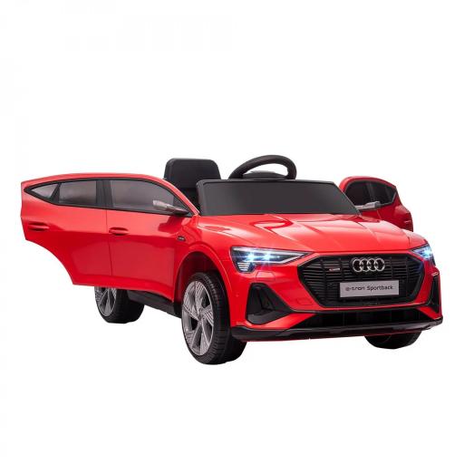Coche de Batería para Niños 12V Audi E-tron con Mando a Distancia Faros Bocina Música Velocidad 3-5 km/h Rojo [9]