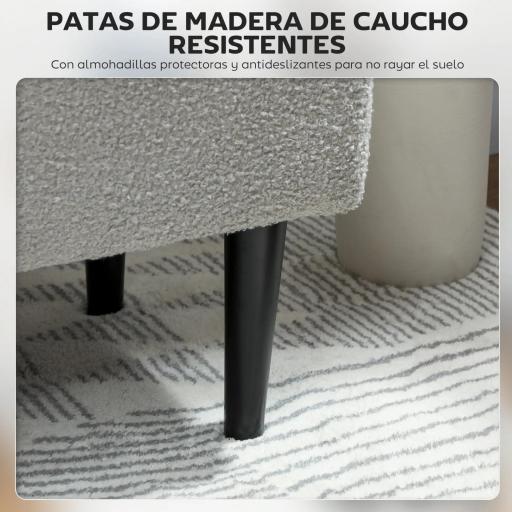 Banco Almacenaje Plegable Capacidad de 57 L 95x38x45 cm Tapizado en Borreguito Pie de Cama para Salón Dormitorio Gris [2]