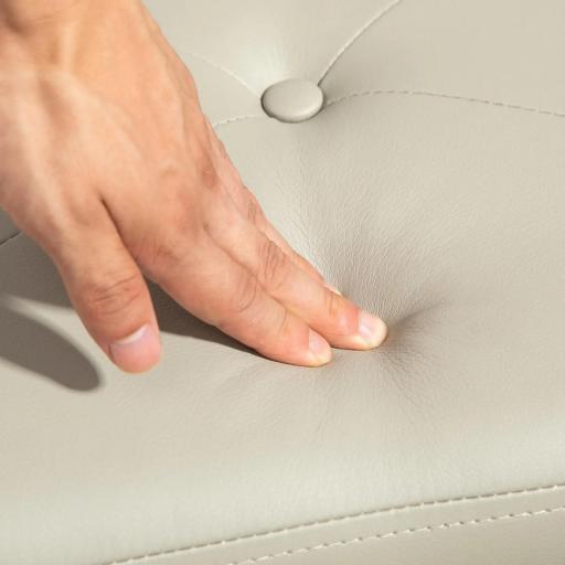 Baúl de Almacenaje para Dormitorio 33L Tapizado en PU Banco de Almacenaje con Patas de Madera 60x38x40 cm Gris Claro [6]