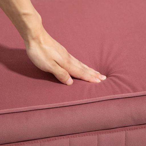 Banco para Pie de Cama con Almacenaje Tapizado en Terciopelo Patas Doradas y Diseño Elegante Ovalado 108x44x43,5cm Rosa [7]