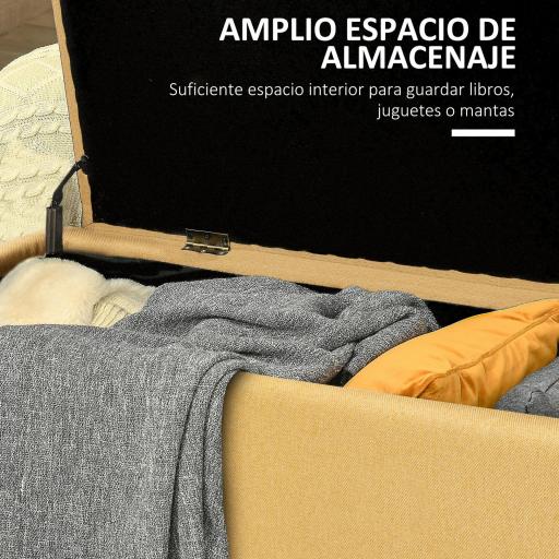 Banco de Almacenamiento con Tapa Abatible y Patas de Acero para Dormitorio Salón Entrada 101x38,5x44,5cm Amarillo [3]