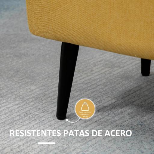 Banco de Almacenamiento con Tapa Abatible y Patas de Acero para Dormitorio Salón Entrada 101x38,5x44,5cm Amarillo [4]