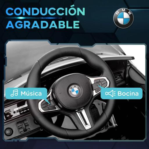 Coche Eléctrico para Niños 37-72 Meses Autorización BMW I4 con Control Remoto y Cinturón de Seguridad 115x67x45cm Blanco [7]