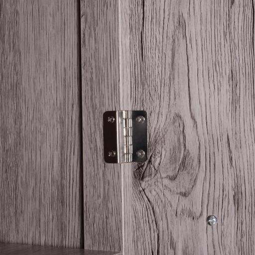 Columna de Baño Mueble Alto y Estrecho con Estantes Abiertos y 2 Armarios 30x32x172,5 cm Madera Grisácea [7]